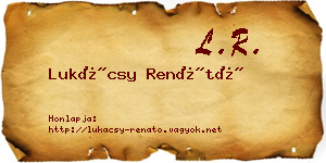 Lukácsy Renátó névjegykártya