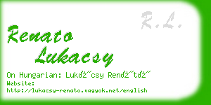 renato lukacsy business card